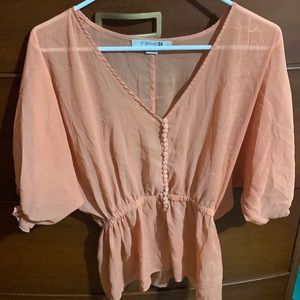 Peach button down blouse